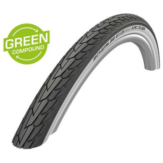 Schwalbe Buitenband Schw Road Cruiser HS484 KGuard whitewall z/refl Zwart/Wit