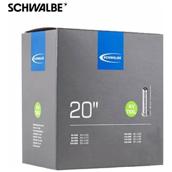Schwalbe Binnenband 20x3.50/4.80 Schw AV7XX: 40mm autoventiel recht TR4 Fatbike Zwart - Afbeelding 3