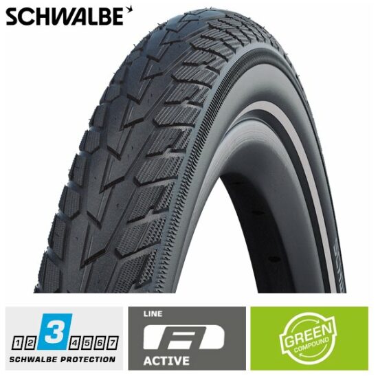 Schwalbe Buitenband 22x1.75 Schw RoadCruiser HS377 KGuard Zwart