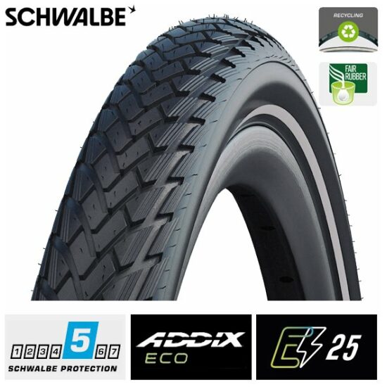 Schwalbe Buitenband 28x11/2 Schw Marathon HS620 GreenGuard Zwart - Afbeelding 3