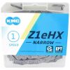 Kmc Ketting 1V 3/32 Z1eHX narrow EPT 128S anti-roest Zilver