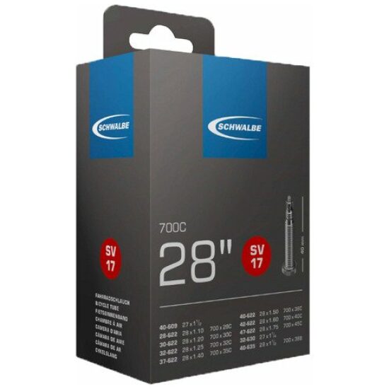 Schwalbe Binnenband 28 Schw SV16 Fransventiel 28x1 5/8x1 1/8-1/4, 27x1 1/4 Zwart