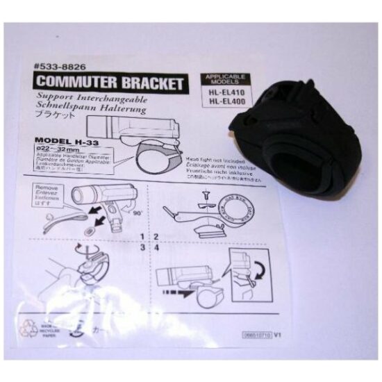 Cateye KOPLD CAT HOUDER H33 HL400/410 22/32MM ZWART