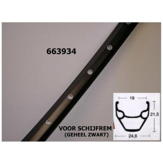 Rigida VELG 26 RI ZAC2000 ALM ATB ZW 32/14 EB 24MM DISC ZWART