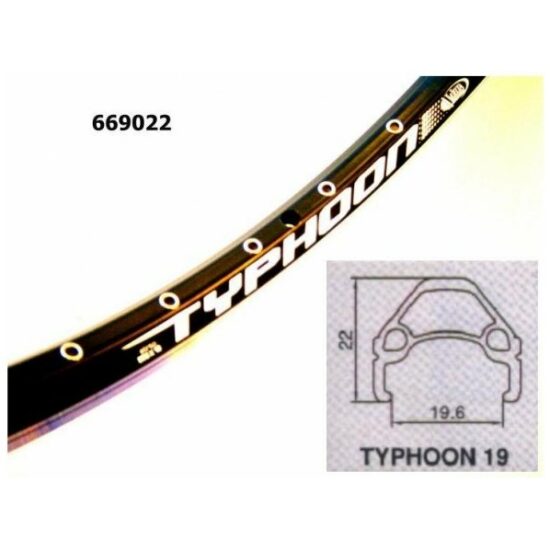 Vuelta VELG 26 VU TYPHOON ALM ATB ZW 36/14 25MM ZWART