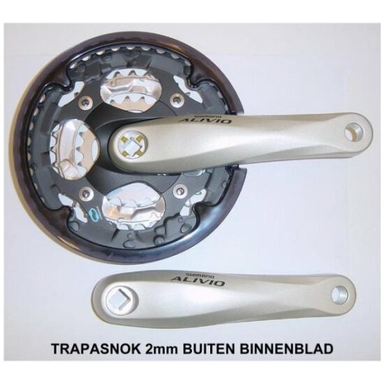 Shimano EFCM410C222CNS Crankstel M410 SILVER Zilver / Zwart