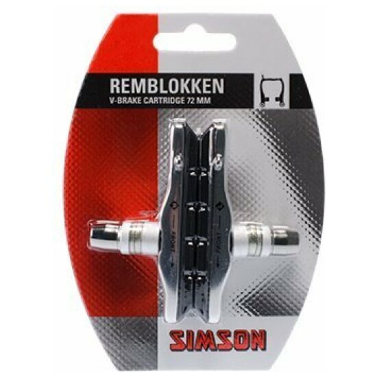 Simson Remblokken V-brake cartridge Sims 72mm Shimano compatible p/stel (2) 00