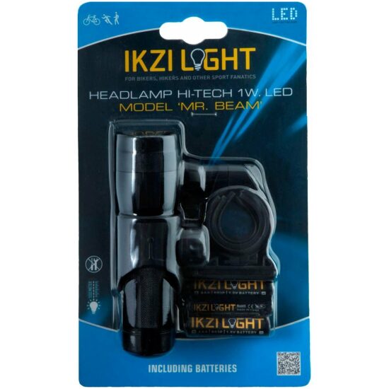 Ikzi Koplamp batt Mr.Beam 1W led zaklamp m/stuurhouder