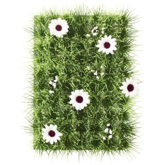 Basil DRAGD BAS GRAS 15X20 MET MARGRIETJES GROEN/WIT