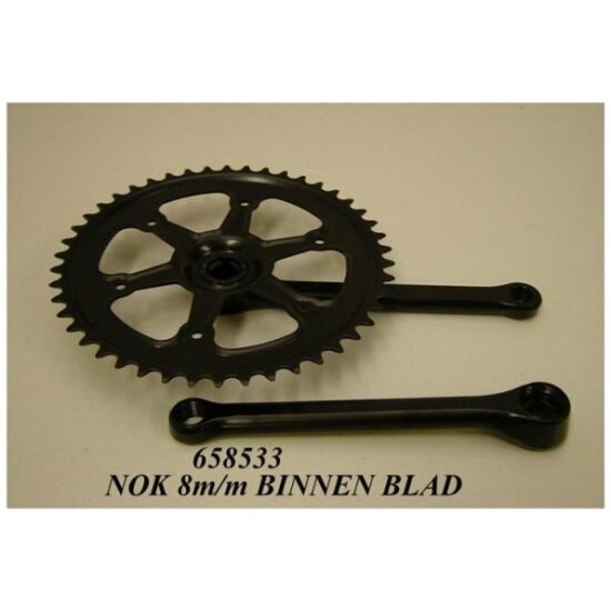 Merkloos CRANKSTEL Z/SPIE 46T 1/8-3/32 STAAL ZW A KWAL -8MM ZWART