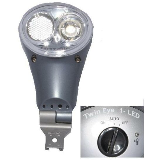 Gazelle GAZ KOPLAMP TWIN EYE LED BATT AUT KB ANTRACIET