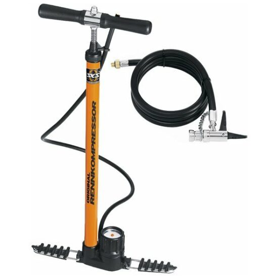 Sks POMP VOET RENNKOMPRESSOR KOP M/KETTING Oranje