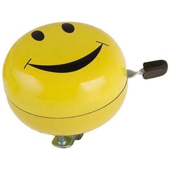 Merkloos BEL DING DONG SMILEY 80MM GEEL