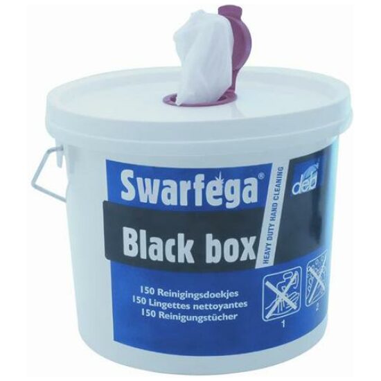 Swarfega POETSDOEK BLACK B0X 150DOEKJES