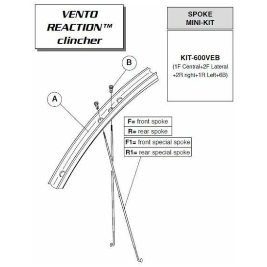 Campagnolo SPAAK CA VENTO REACTION ZW 2009/10 V+A KIT-600VEB ZWART