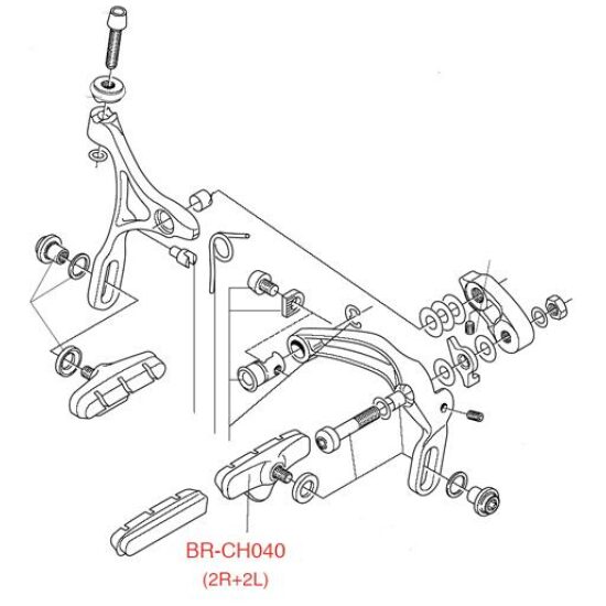 Campagnolo REMD CA REMSCHOENHOUDER V+A BR-CH040 DS A 4 ZILVER
