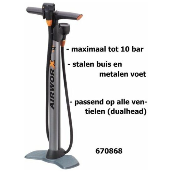 Sks Pomp op voet Airworx 10.0 staal zilver multivalve 10376 Zilver / Zwart