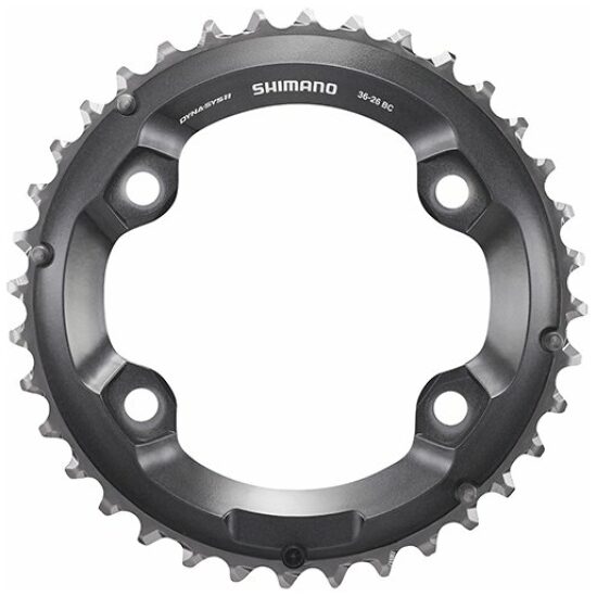 Shimano 11v Kettingblad 36T-BC Shim 11Vx2 XT FC-M8000 Voor 36-26T Y1RL98080 Black - Afbeelding 2