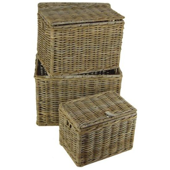 Merkloos MAND ROTAN GREY M/DEKSEL GROOT NATUREL