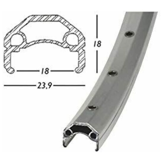 Gazelle Velg28 622x19 32x1 Rodi Vision zilver gebust 350509640