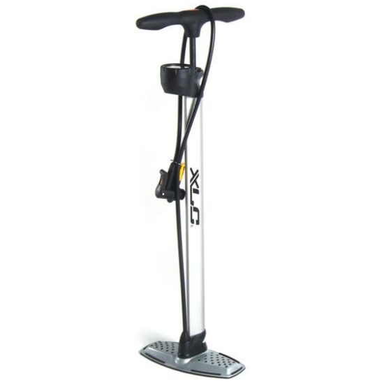 Xlc Pomp op voet m/meter aluminium-zilver 5-in-1 Head <8Bar ZILVER
