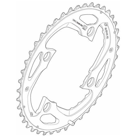 Shimano 10v Kettingblad 42T/104 Shim 10V FC-M780 Deore XT 'AE' Y1MM98110 BLACK - Afbeelding 3