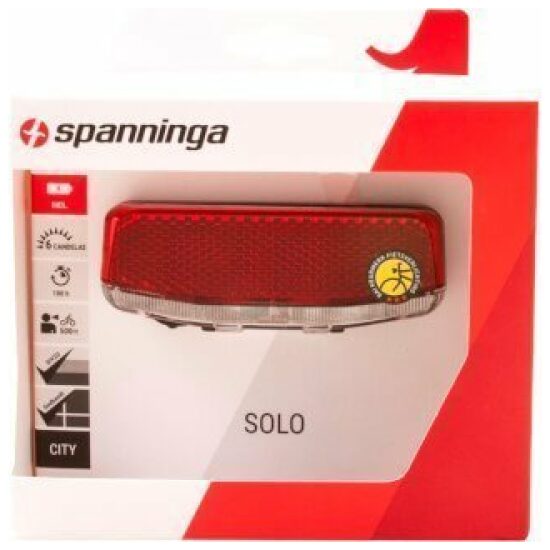 Spanninga Achterlicht/refl batt Spann Solo XB 1Led I/O 50/80mm Black