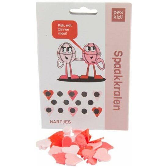 Pex Kids spaakkralen hartjes (20) Rood/roze