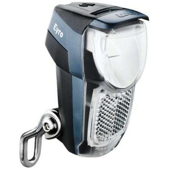 Busch & Müller Koplamp accu 1Led B&M IQ Eyro 30lux usb kroonbev zwart 163B Zwart/Zilver