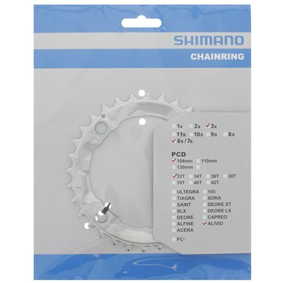 Shimano Kettingblad 32T/104 Shim 7/8V FC-M415 zilver Y1GM98020 SILVER