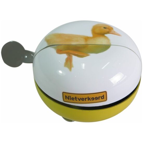 Niet Verkeerd Bel ding dong 80mm groot eend/wit nietverkeerd 1506850 Wit/Geel