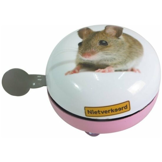 Nietverkeerd Bel ding dong 80mm met muis/roze 1506855 Wit