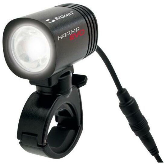 Sigma KOPLAMP KARMA EVO K LED ACCU STUUR/HELM M/OP Zwart