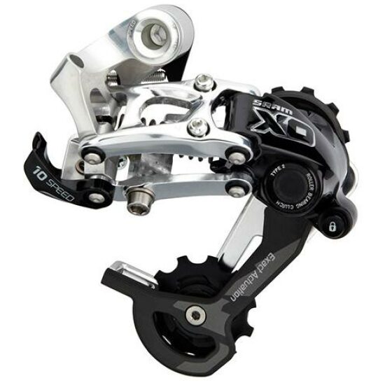 Sram DERAILLEUR A X0 TYPE2 10V LONG CAGE SILVER ZWART/ZILVER