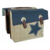 Fast Rider Tas dubbel FR 201117 Living Life Star beige/blauw canvas 30ltr gevormd 32x39x13 (2x)