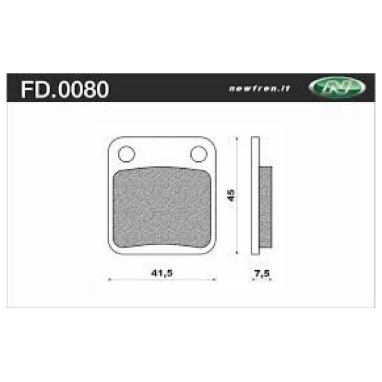 New Fren Remblokken bromf Newf FD0080 Peug New Vivacity 50 (2010->) Voor