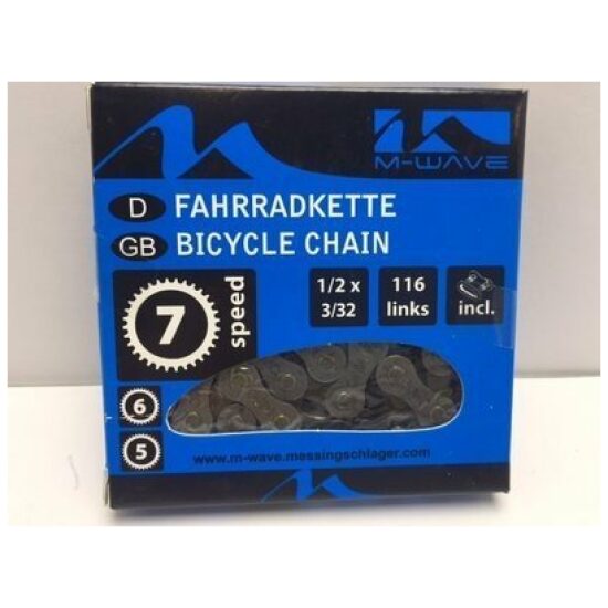 M-wave Ketting 5/6/7V 3/32 116 schakels +kettingschakel KMC