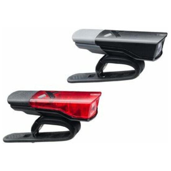 Axa Lamp v+a led batterij agena set usb oplaadbaar Zwart - Afbeelding 2