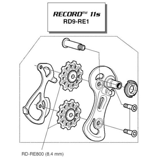 Campagnolo DERAD WIELSET CA 11V RECORD 8.4MM RD-RE800 ZWART