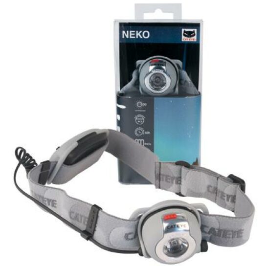 Cateye KOPLAMP EL20 NEKO LED BATT HOOFD VALHELM ZILVER