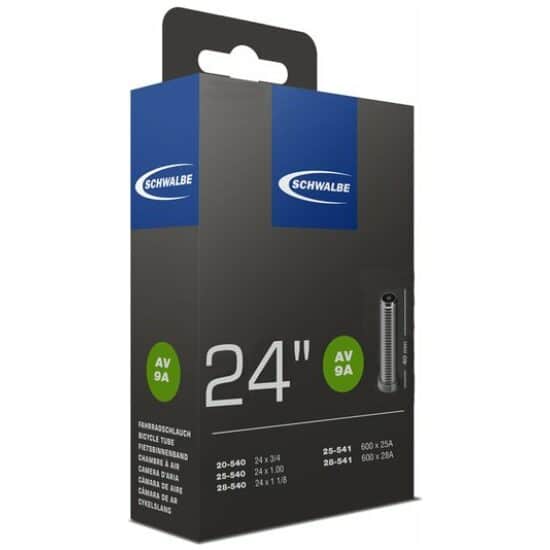 Schwalbe Binnenband 24 Schw AV9A smal Autovent 20/28-540 AV 24x1 1/8-3/4-7/8-1.00 Zwart