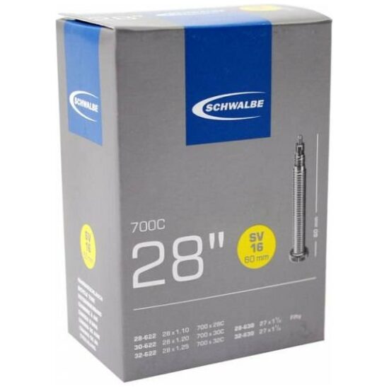Schwalbe Binnenband 28 Schw SV16/60 mm Fransventiel (lang) Zwart - Afbeelding 3