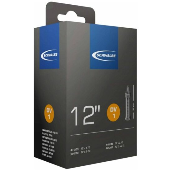 Schwalbe Binnenband 12 Schw DV1 NL-ventiel 47/62-203 Zwart - Afbeelding 3