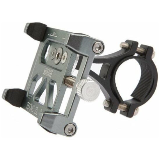 Mirage Telefoonhouder G20S stuur ø22/25mm, mobiel 50/100mm alu T6 CNC gun metal ZILVER
