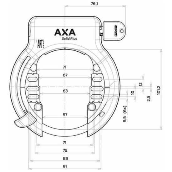 Axa Rinslot Solid Plus ART**4001 plugin standard 60x100mm (level 11) Zwart - Afbeelding 2