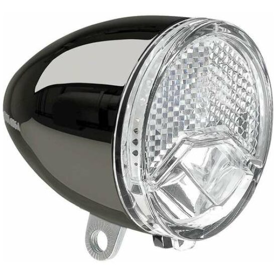 Axa Koplamp dynamo 1Led 606 Steady Auto 15lux darkchrome Dark Chrome
