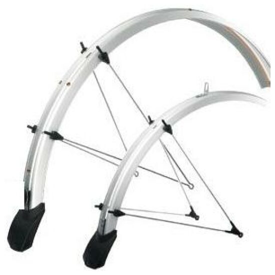 Eurofender Spatbordset 28/46mm EF Elegance kunststof Zilver