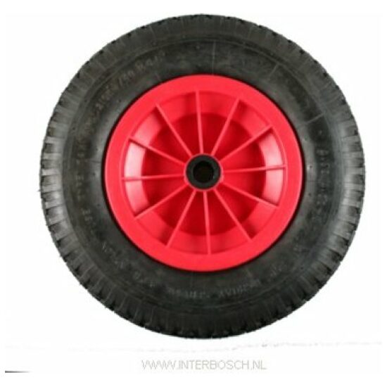 Unbranded Wiel 8x4.00 kruiwagen kunststof met band 8x4.00/4.80 (16x4) Rood