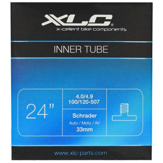 Xlc Binnenband 24x4.00/4.90 100/120-507 Fatbike AV 33mm autoventiel Zwart
