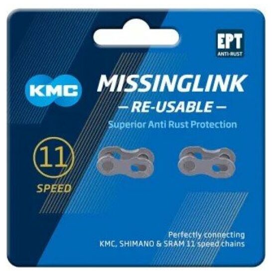 Kmc 11v Verbindingschakel 11V KMC 11R EPT missing link p/2 re-usable Zilver